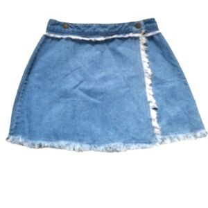 Romeo and Juliet Couture med frayed wrapped denim skirt raw edges